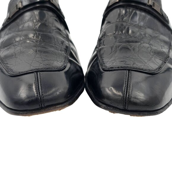 Mezlan Exotic Alligator Black Dress Shoes Mens size 12M Bit Loafers Spain 10092 - Picture 10 of 12